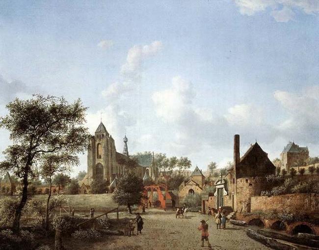 HEYDEN, Jan van der Approach to the Town of Veere oil painting picture